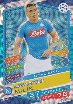 Arkadiusz Milik SSC Napoli 2016/17 Topps Match Attax CL Goal King #NAP17